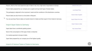 Import Dates to Germany Crystal Date