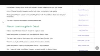 Piarom Dates Supplier Crystal Dates