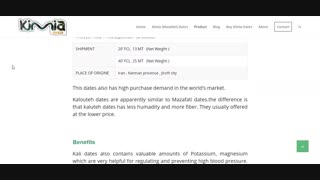 Kali Dates Kimia Dates