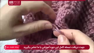 بافت کلاه و شال گردن _ چگونگی قلاب بافی بافت نخودی