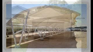 ایده جدید سقف اکاردئونی پارکینگ خودرو- سایه اتومبیل کارخانه- سایبان سازه غشایی پایانه تاکسیرانی