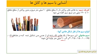 دانش برقکاری  -آشنایی با انواع سیم ها