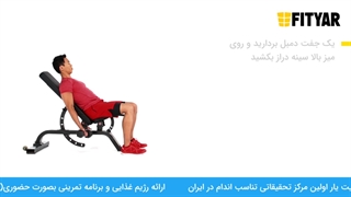 حرکت جلو بازو دمبل روی میز بالا سینه تناوبی