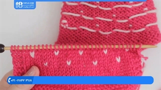 آموزش بافتنی:: بافت طرح ریز با دو میل