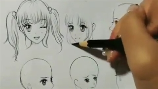 آموزش طراحی چهره ی دختر انیمه ای