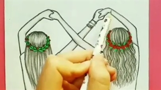 آموزش طراحی دوست ها از پشت