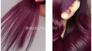 آموزش ترکیب رنگ مو شرابی بنفش