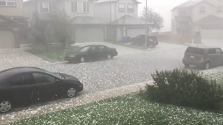 بارش تگرگ وحشت ناک در چند ثانیه