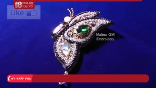 آموزش جواهر دوزی _ دوخت سنجاق سینه طرح پروانه