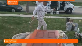 نحوه رنگ آمیزی درب چوبی با پیستوله بدون هوا