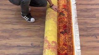 جدیدترین مدل فرش پذیرایی به رنگ زرد خردلی با طرح جذاب و متفاوت - صفافرش