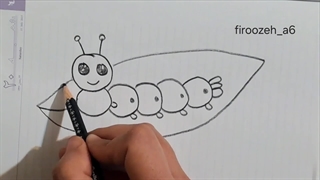 آموزش نقاشی کرم کوچولو