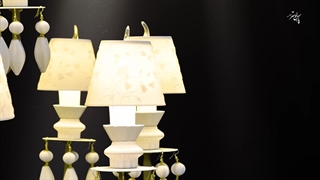 لوستر فرانسوی لدرو با شید های سرامیکی کد 6927