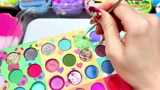 رنگین کمان | مخلوط کردن تصادفی در اسلایم براق | ویدیوهای اسلایم آرامش بخش