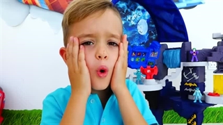 Batcave Playset Kids Toy Unboxing and Play with Vlad & Niki